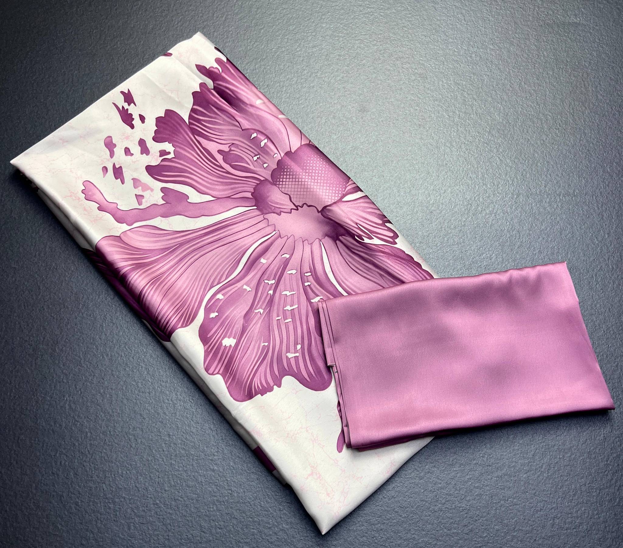 Purple Original Japan Satin Digital Floral Saree